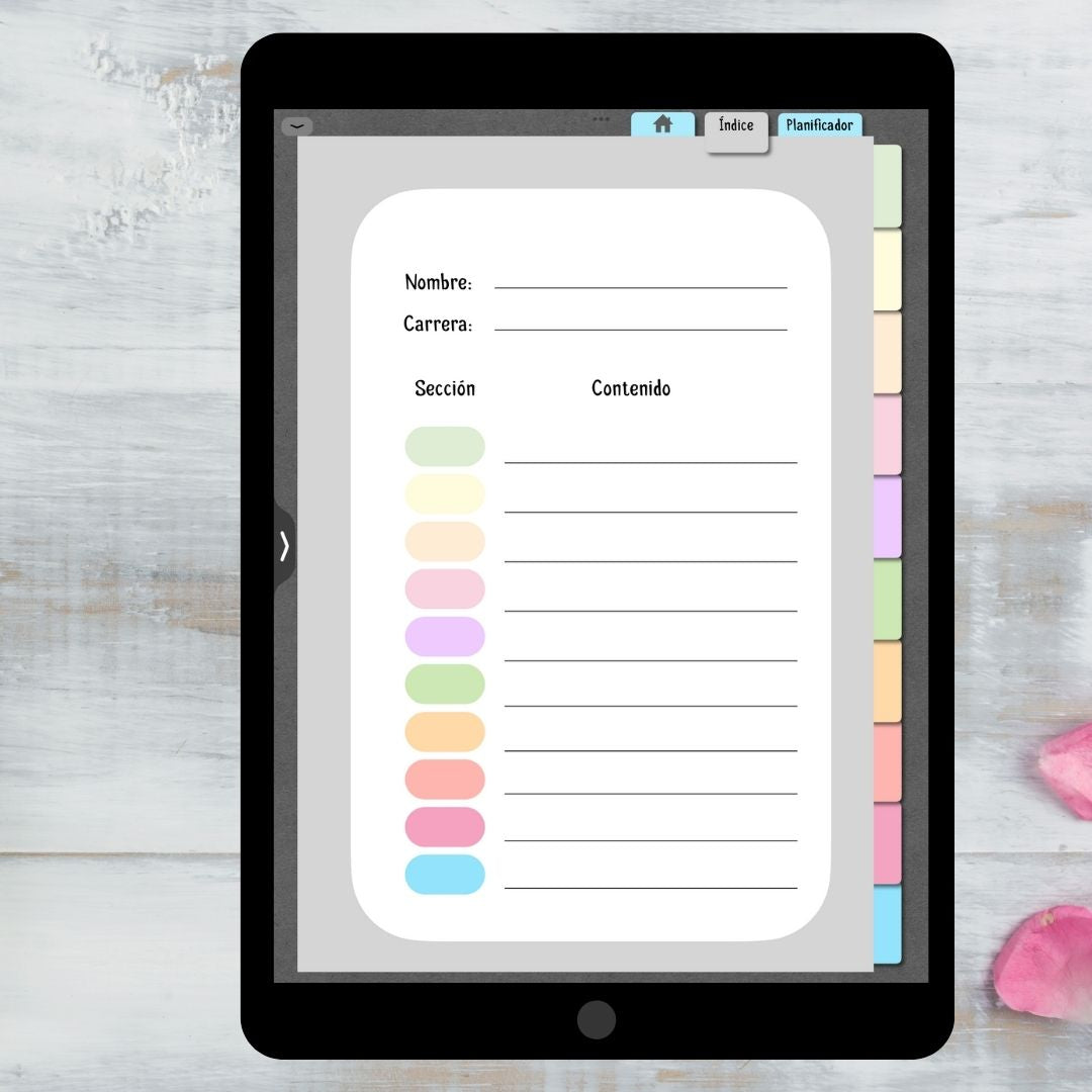 Cuaderno Inteligente Método Cornell Digital color Rosado