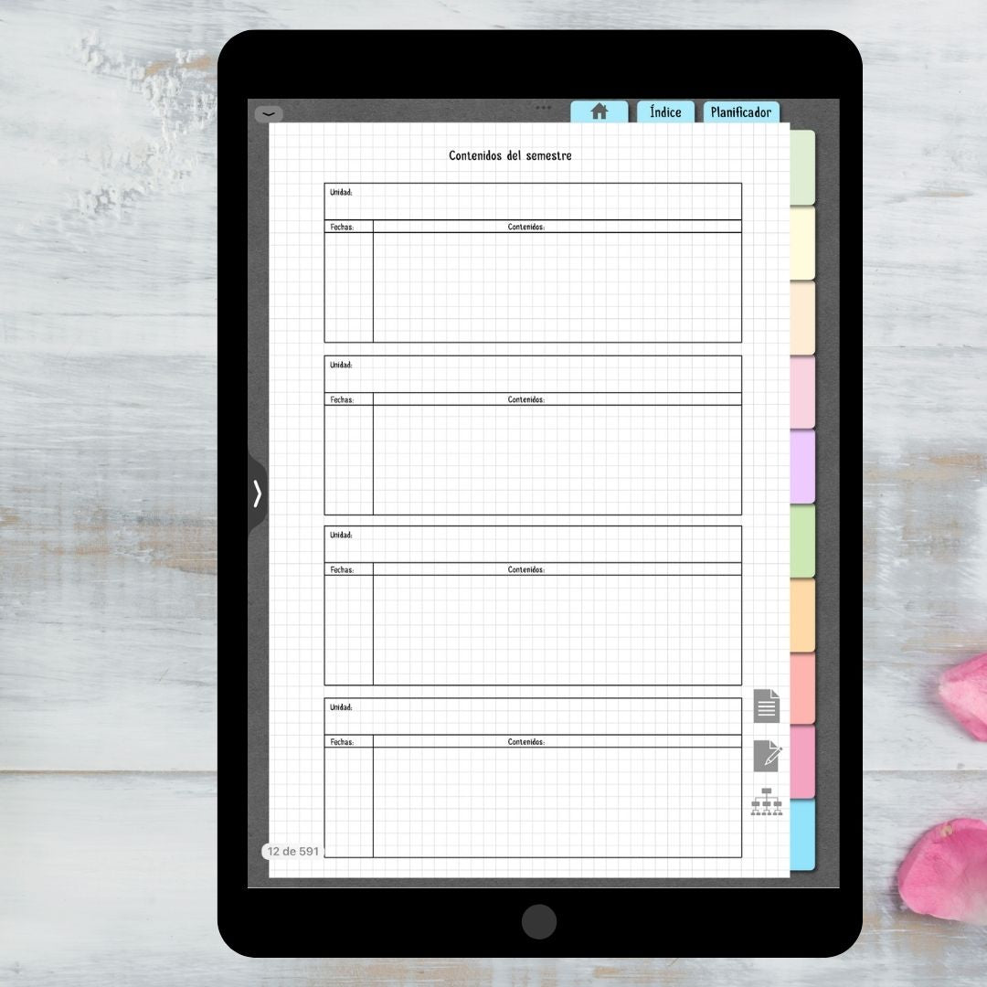 Cuaderno Inteligente Método Cornell Digital color Rosado