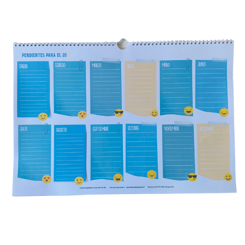 Planificador Mensual Diseño Estudiante Emoji 2026