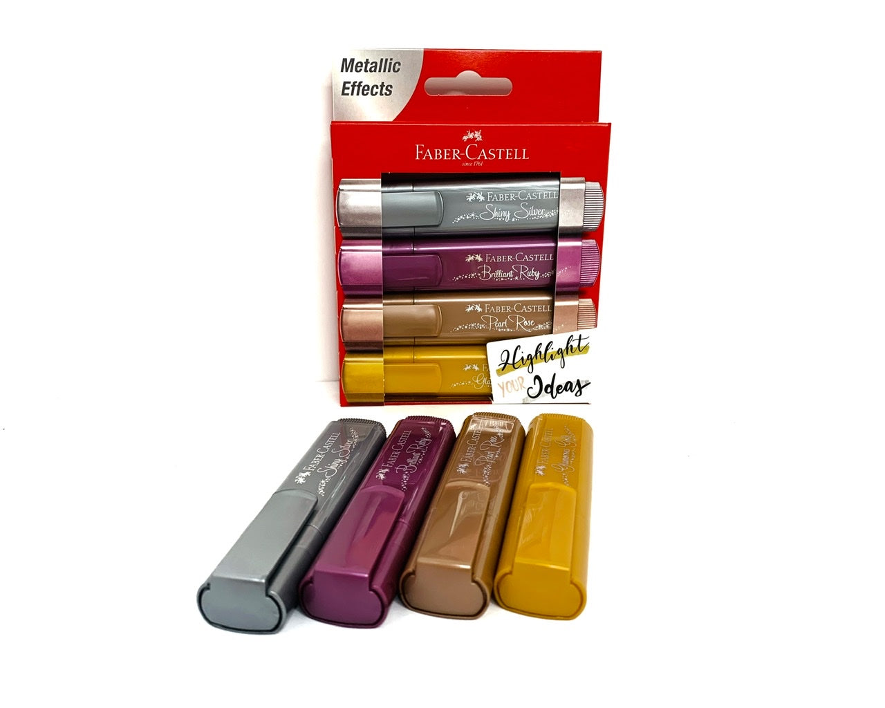 Destacadores Metálicos Faber-Castell 4 colores