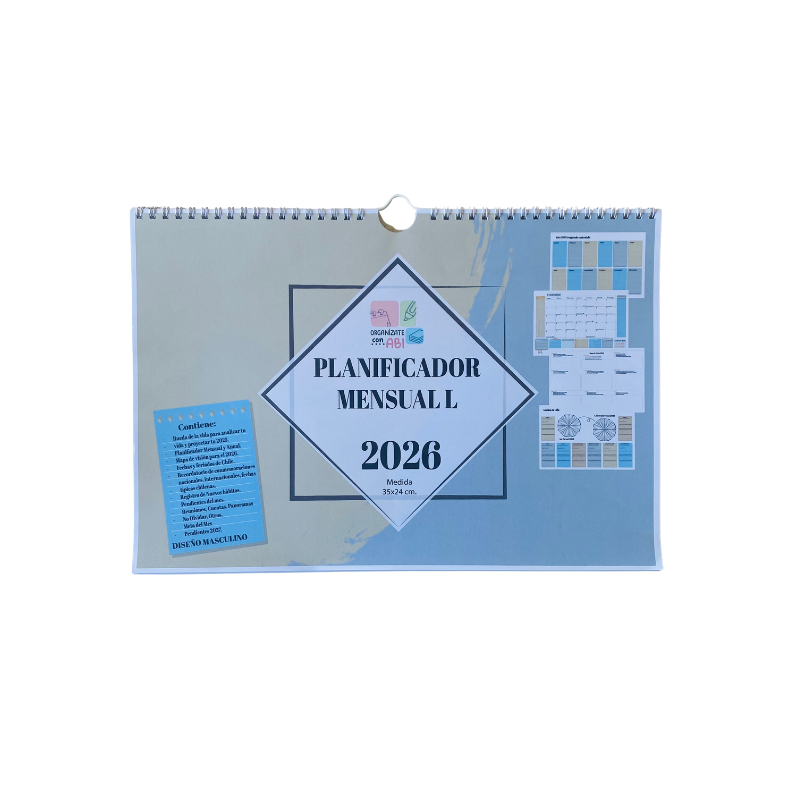 Planificador Mensual Diseño Masculino 2026