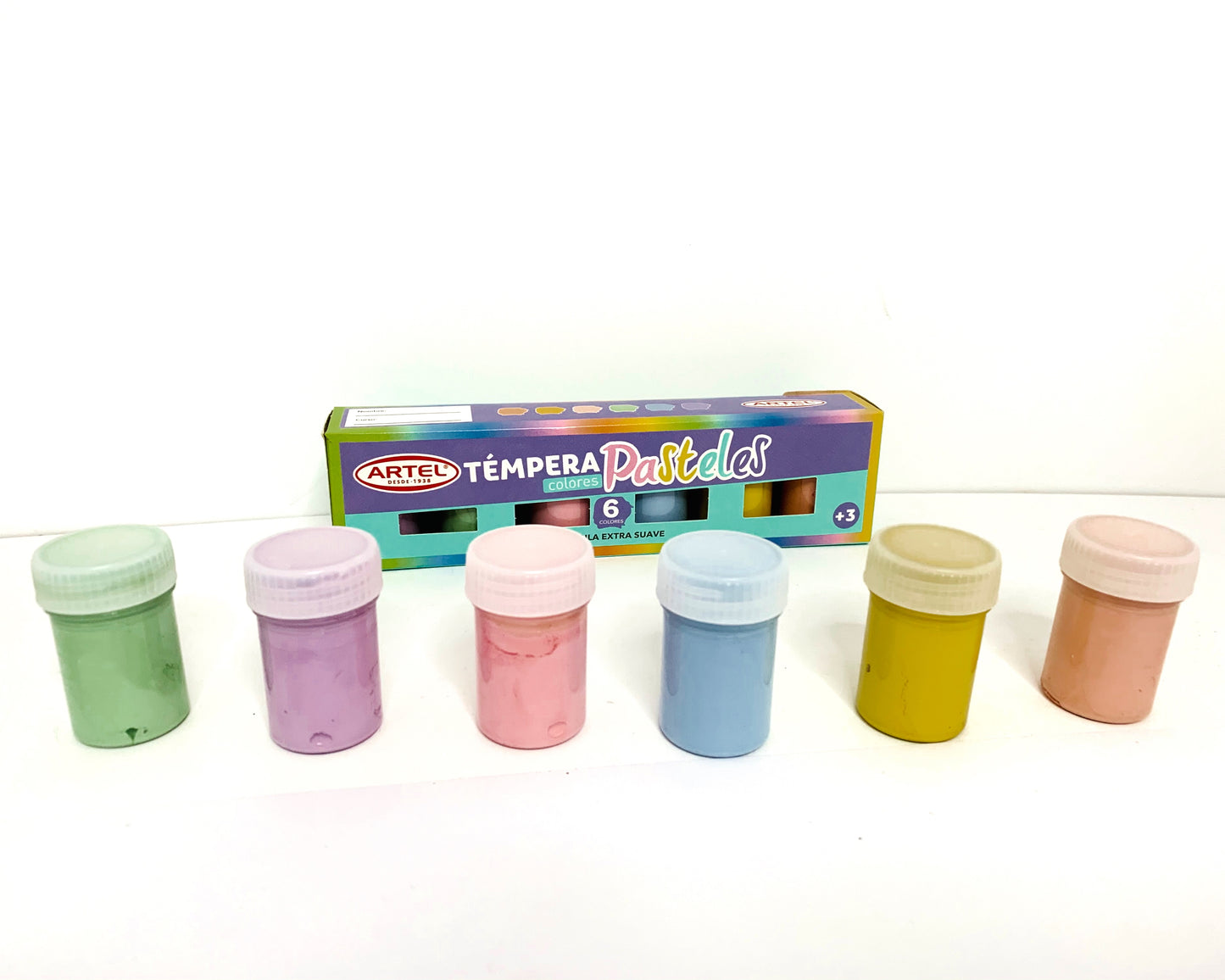 Temperas Artel colores Pastel 6 colores