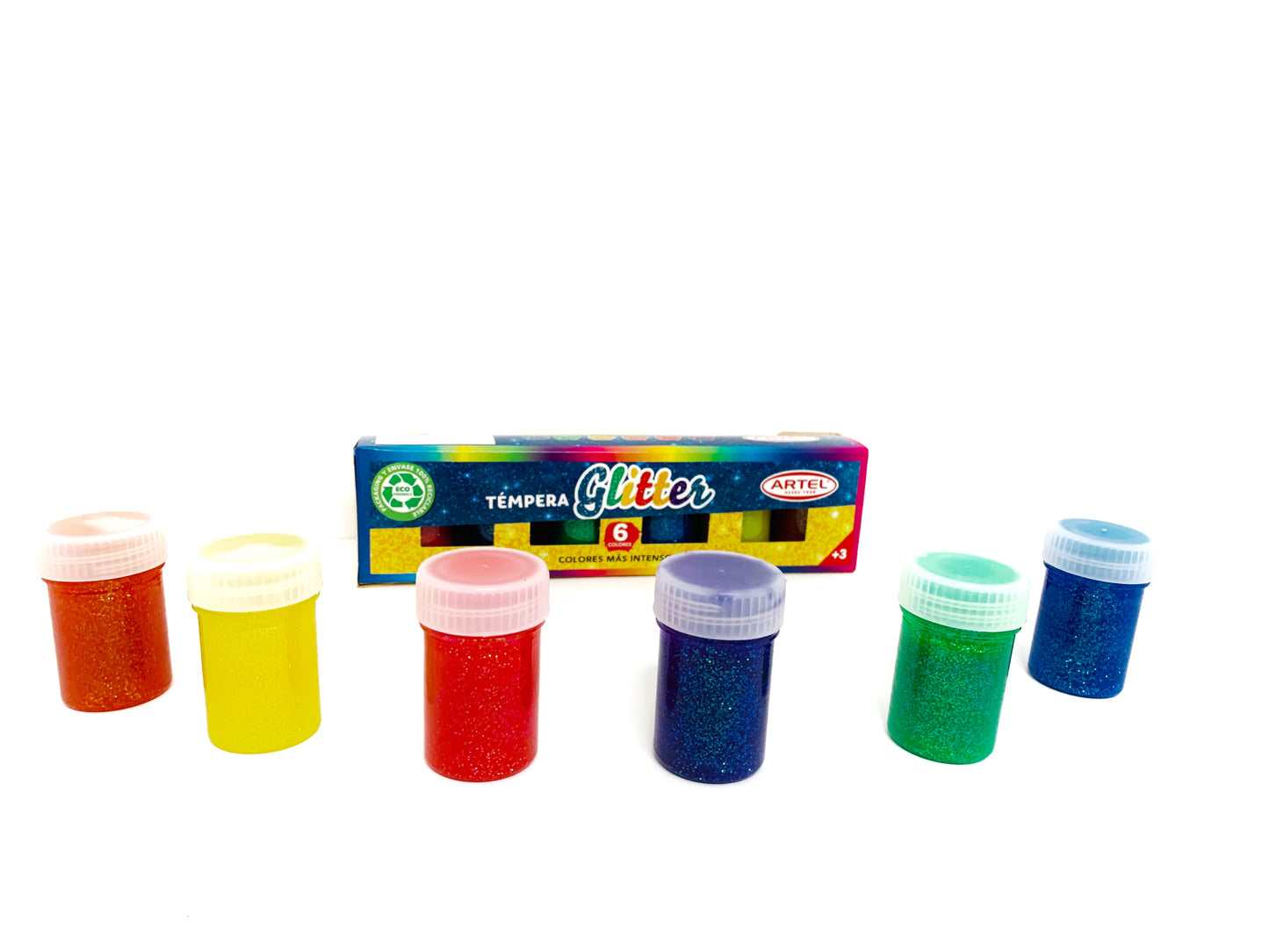 Temperas con Glitter Artel 6 colores