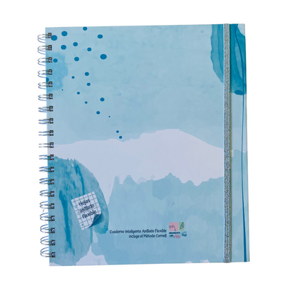 Cuaderno Inteligente Anillado Flexible Acuarela Celeste