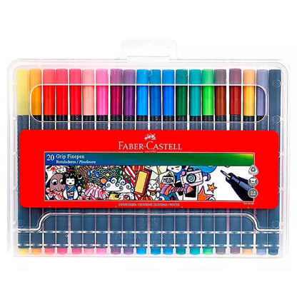 Lápices Tiralíneas Grip Finepen Faber-Castell x20 Colores