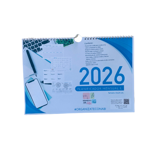 Planificador Mensual Tamaño L Diseño Ejecutivo 2026