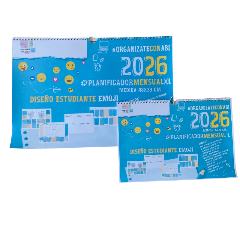 Planificador Mensual Diseño Estudiante Emoji 2026