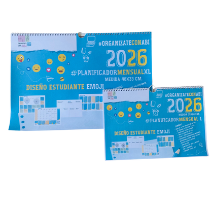 Planificador Mensual Diseño Estudiante Emoji 2026