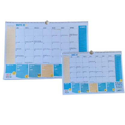 Planificador Mensual Diseño Estudiante Emoji 2026