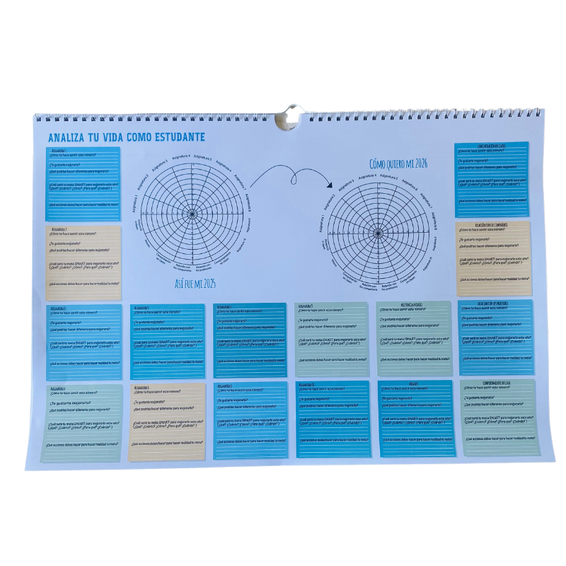 Planificador Mensual Diseño Estudiante Emoji 2026