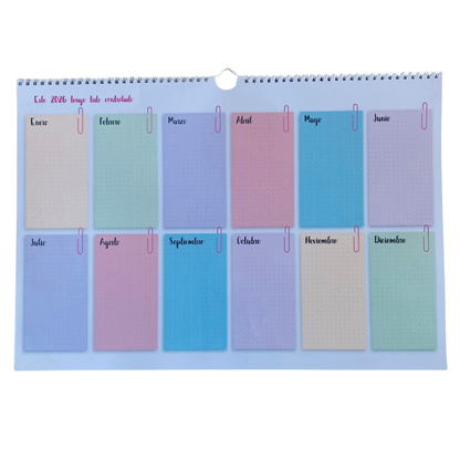 Planificador Mensual Diseño Flores Silvestre 2026