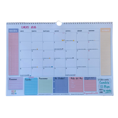 Planificador Mensual Diseño Flores Silvestre 2026