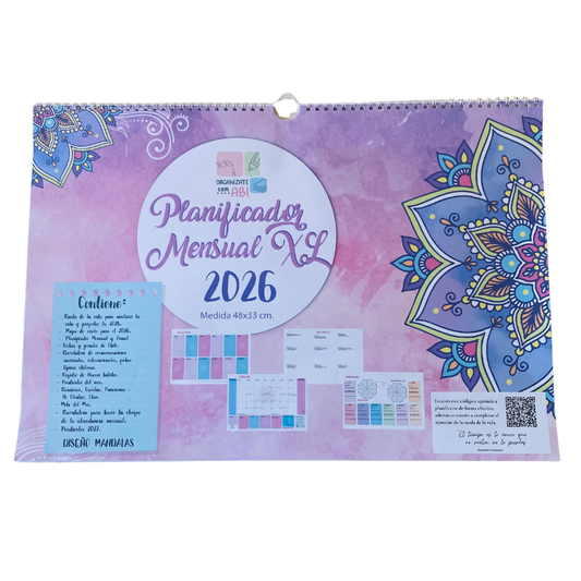 Planificador Mensual Tamaño XL Diseño Mandalas 2026