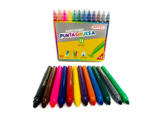 Marcadores Punta Gruesa Artel 12 colores