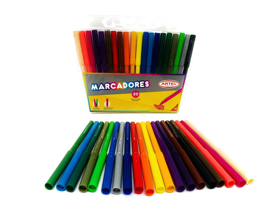Marcadores lápices escripto 20 colores Artel