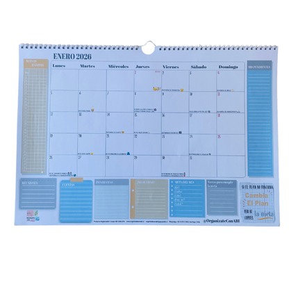 Planificador Mensual Diseño Masculino 2026