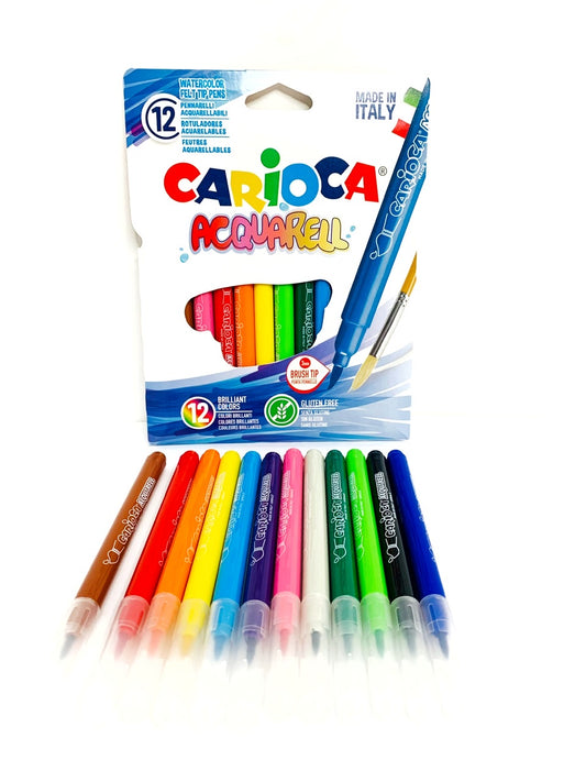 Plumones Acquarell 12 colores Carioca